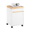 SoBuy ASK03-W Caisson de Bureau à Roulettes, Organiseur Bureau Bureau, Caisson de Rangement Bureau avec Tiroirs