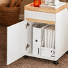 SoBuy ASK03-W Caisson de Bureau à Roulettes, Organiseur Bureau Bureau, Caisson de Rangement Bureau avec Tiroirs
