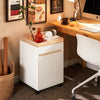 SoBuy ASK03-W Caisson de Bureau à Roulettes, Organiseur Bureau Bureau, Caisson de Rangement Bureau avec Tiroirs