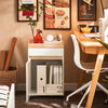 SoBuy ASK03-W Caisson de Bureau à Roulettes, Organiseur Bureau Bureau, Caisson de Rangement Bureau avec Tiroirs