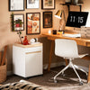 SoBuy ASK03-W Caisson de Bureau à Roulettes, Organiseur Bureau Bureau, Caisson de Rangement Bureau avec Tiroirs