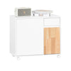 SoBuy ASK04-WN Caisson de Bureau à Roulettes, Support Imprimante Roulant, Organiseur Bureau Bureau, Caisson de Rangement avec Tiroirs