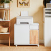 SoBuy ASK04-WN Caisson de Bureau à Roulettes, Support Imprimante Roulant, Organiseur Bureau Bureau, Caisson de Rangement avec Tiroirs