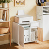 SoBuy ASK04-WN Caisson de Bureau à Roulettes, Support Imprimante Roulant, Organiseur Bureau Bureau, Caisson de Rangement avec Tiroirs