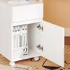 SoBuy ASK05-W Caisson de Bureau Support Imprimante Roulant Organiseur Bureau Mobile Caisson avec Tiroirs et Compartiments Bureau