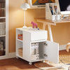 SoBuy ASK05-W Caisson de Bureau Support Imprimante Roulant Organiseur Bureau Mobile Caisson avec Tiroirs et Compartiments Bureau