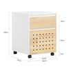 SoBuy ASK06-WN Caisson de Bureau à Roulettes, Organiseur Bureau Bureau, Caisson de Rangement Bureau avec Tiroirs