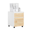 SoBuy ASK06-WN Caisson de Bureau à Roulettes, Organiseur Bureau Bureau, Caisson de Rangement Bureau avec Tiroirs