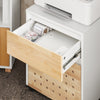 SoBuy ASK06-WN Caisson de Bureau à Roulettes, Organiseur Bureau Bureau, Caisson de Rangement Bureau avec Tiroirs