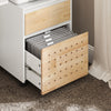 SoBuy ASK06-WN Caisson de Bureau à Roulettes, Organiseur Bureau Bureau, Caisson de Rangement Bureau avec Tiroirs