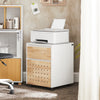 SoBuy ASK06-WN Caisson de Bureau à Roulettes, Organiseur Bureau Bureau, Caisson de Rangement Bureau avec Tiroirs