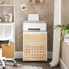 SoBuy ASK06-WN Caisson de Bureau à Roulettes, Organiseur Bureau Bureau, Caisson de Rangement Bureau avec Tiroirs