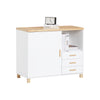 SoBuy ASK07-WN Meuble Imprimante Meuble Rangement Bureau à 3 Tiroirs avec Compartiment Ouvert Support Imprimante Caisson de Rangement Caisson de Bureau Blanc Naturel 90x45x75cm