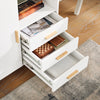 SoBuy ASK07-WN Meuble Imprimante Meuble Rangement Bureau à 3 Tiroirs avec Compartiment Ouvert Support Imprimante Caisson de Rangement Caisson de Bureau Blanc Naturel 90x45x75cm