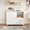 SoBuy ASK07-WN Meuble Imprimante Meuble Rangement Bureau à 3 Tiroirs avec Compartiment Ouvert Support Imprimante Caisson de Rangement Caisson de Bureau Blanc Naturel 90x45x75cm