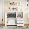 SoBuy ASK07-WN Meuble Imprimante Meuble Rangement Bureau à 3 Tiroirs avec Compartiment Ouvert Support Imprimante Caisson de Rangement Caisson de Bureau Blanc Naturel 90x45x75cm