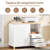 SoBuy ASK07-WN Meuble Imprimante Meuble Rangement Bureau à 3 Tiroirs avec Compartiment Ouvert Support Imprimante Caisson de Rangement Caisson de Bureau Blanc Naturel 90x45x75cm