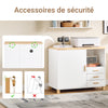 SoBuy ASK07-WN Meuble Imprimante Meuble Rangement Bureau à 3 Tiroirs avec Compartiment Ouvert Support Imprimante Caisson de Rangement Caisson de Bureau Blanc Naturel 90x45x75cm