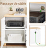 SoBuy ASK07-WN Meuble Imprimante Meuble Rangement Bureau à 3 Tiroirs avec Compartiment Ouvert Support Imprimante Caisson de Rangement Caisson de Bureau Blanc Naturel 90x45x75cm