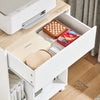 SoBuy ASK10-WN Table d'imprimante à roulettes avec compartiments