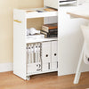 SoBuy ASK12-W Caisson de Bureau à Roulettes, Support Imprimante Roulant, Organiseur Bureau Bureau, Caisson de Rangement avec Compartiments