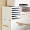 SoBuy ASK12-W Caisson de Bureau à Roulettes, Support Imprimante Roulant, Organiseur Bureau Bureau, Caisson de Rangement avec Compartiments