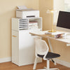 SoBuy ASK12-W Caisson de Bureau à Roulettes, Support Imprimante Roulant, Organiseur Bureau Bureau, Caisson de Rangement avec Compartiments