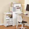 SoBuy ASK12-W Caisson de Bureau à Roulettes, Support Imprimante Roulant, Organiseur Bureau Bureau, Caisson de Rangement avec Compartiments