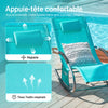 SoBuy OGS28-HB Chaise Longue Transat de Jardin Bascule avec Appui-tête Réglable et Pochette latérale