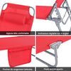 SoBuy OGS35-R Transat Jardin Extérieur Pliable Bain de Soleil avec Oreiller Chaise Longue Relax avec Poche Latérale Confortable Mobilier de Jardin pour Terrasse Plage Piscine Rouge 155x56x81cm