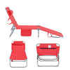 SoBuy OGS35-R Transat Jardin Extérieur Pliable Bain de Soleil avec Oreiller Chaise Longue Relax avec Poche Latérale Confortable Mobilier de Jardin pour Terrasse Plage Piscine Rouge 155x56x81cm