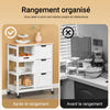 SoBuy FKW79-W Meuble Cuisine Desserte de Cuisine à roulettes, Desserte Rangement avec 3 Tiroirs et 1 Tablette Amovible, Meuble de Rangement Cuisine, L68xP38xH85cm, Blanc