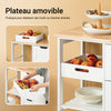 SoBuy FKW79-W Meuble Cuisine Desserte de Cuisine à roulettes, Desserte Rangement avec 3 Tiroirs et 1 Tablette Amovible, Meuble de Rangement Cuisine, L68xP38xH85cm, Blanc