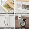 SoBuy FKW22-WN Meuble de Cuisine à roulettes avec Plan de Travail Desserte Cuisine compacte pour Rangement Cuisine, extérieur ou Chambre Chariot de Service Multifonction Blanc 60x92x45cm
