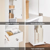 SoBuy BZR34-W Meuble Colonne Armoire Haut de Salle de Bain avec 1 Tiroir, 2 Portes et 5 Compartiments