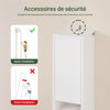 SoBuy BZR34-W Meuble Colonne Armoire Haut de Salle de Bain avec 1 Tiroir, 2 Portes et 5 Compartiments