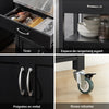 SoBuy FKW22-SCH Meuble de Cuisine à roulettes avec Plan de Travail Desserte Cuisine compacte pour Rangement Cuisine, extérieur ou Chambre Chariot de Service Multifonction Noir 60x92x45cm