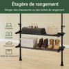 SoBuy FRG34-II-SCH Portant à vêtements télescopique robuste – Penderie ouverte réglable avec tringles et étagères, Porte-manteau pour chambre ou dressing, Noir