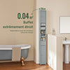 SoBuy BZR34-HG Meuble Colonne Armoire Haut de Salle de Bain avec 1 Tiroir, 2 Portes et 5 Compartiments