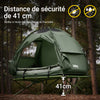 SoBuy OGS32-GR Tente de Camping Pliable 4 en 1avec Toit, Sac de Couchage, Matelas Gonflable, 1 Personne, Vert