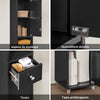SoBuy BZR34-SCH Meuble Colonne Salle de Bain 20 cm - Armoire de Rangement Étroite avec Tiroir et Étagères Réglables - Meuble Salle de Bain Compact pour WC, Petits Espaces - Noir, MDF, 20x20x180cm