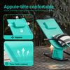 SoBuy OGS28-TB Chaise Longue Transat de Jardin Bascule avec Appui-tête Réglable et Pochette latérale