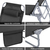 SoBuy OGS35-SCH Transat Jardin Extérieur Pliable Bain de Soleil avec Oreiller Chaise Longue Relax avec Poche Latérale Confortable Mobilier de Jardin pour Terrasse Plage Piscine Noir 155x56x81cm