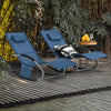 SoBuy OGS28-NBx2 Lot de 2 Chaise Longue Transat de Jardin Bascule avec Appui-tête Réglable et Pochette latérale