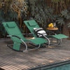 SoBuy OGS28-WDx2 Lot de 2 Chaise Longue Transat de Jardin Bascule avec Appui-tête Réglable et Pochette latérale