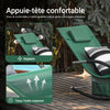 SoBuy OGS28-WDx2 Lot de 2 Chaise Longue Transat de Jardin Bascule avec Appui-tête Réglable et Pochette latérale