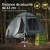 SoBuy OGS32-L-HG Tente de Camping Pliable 4 en 1avec Toit, Sac de Couchage, Matelas Gonflable, 2 Personnes, Gris