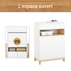 SoBuyFSB97-WN Meuble de Rangement d'Entrée Meuble Cuisine – Buffet Salon avec Tiroir, Étagères Réglables et Double Porte – pour Entrée, Salon ou Cuisine – Style Moderne, Charge 80kg, 60x34x85cm