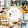 SoBuy KMB113-W Ensemble Table Enfant avec 2 Chaises, Table de Dessin, Bureau Enfant avec 1 Compartiment et 2 Boîtes de Rangement