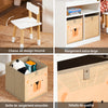 SoBuy KMB113-W Ensemble Table Enfant avec 2 Chaises, Table de Dessin, Bureau Enfant avec 1 Compartiment et 2 Boîtes de Rangement